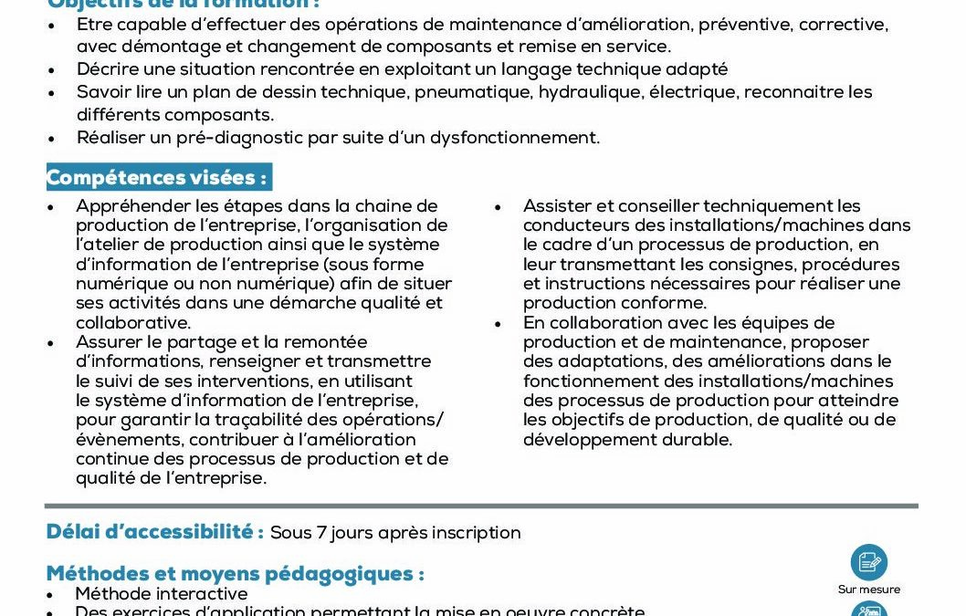 TE18 Apporter un appui technique aux conducteurs des installations machines de production textile, assurer le
