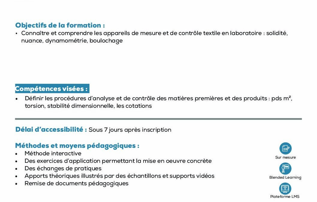 TE23 Contrôle textile et laboratoire